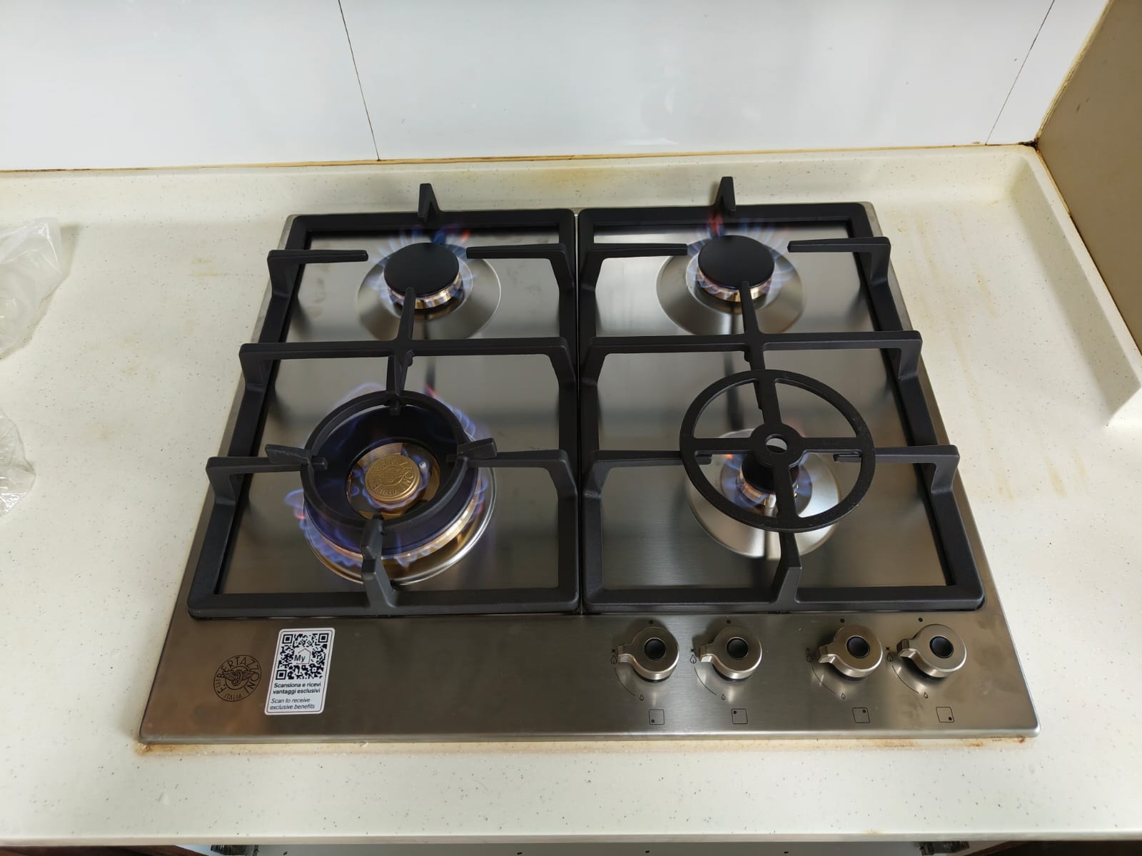 Bertazzoni P604LPROX - 60cm Stainless Steel Gas Hob 4 Burners | Hob Hood SG