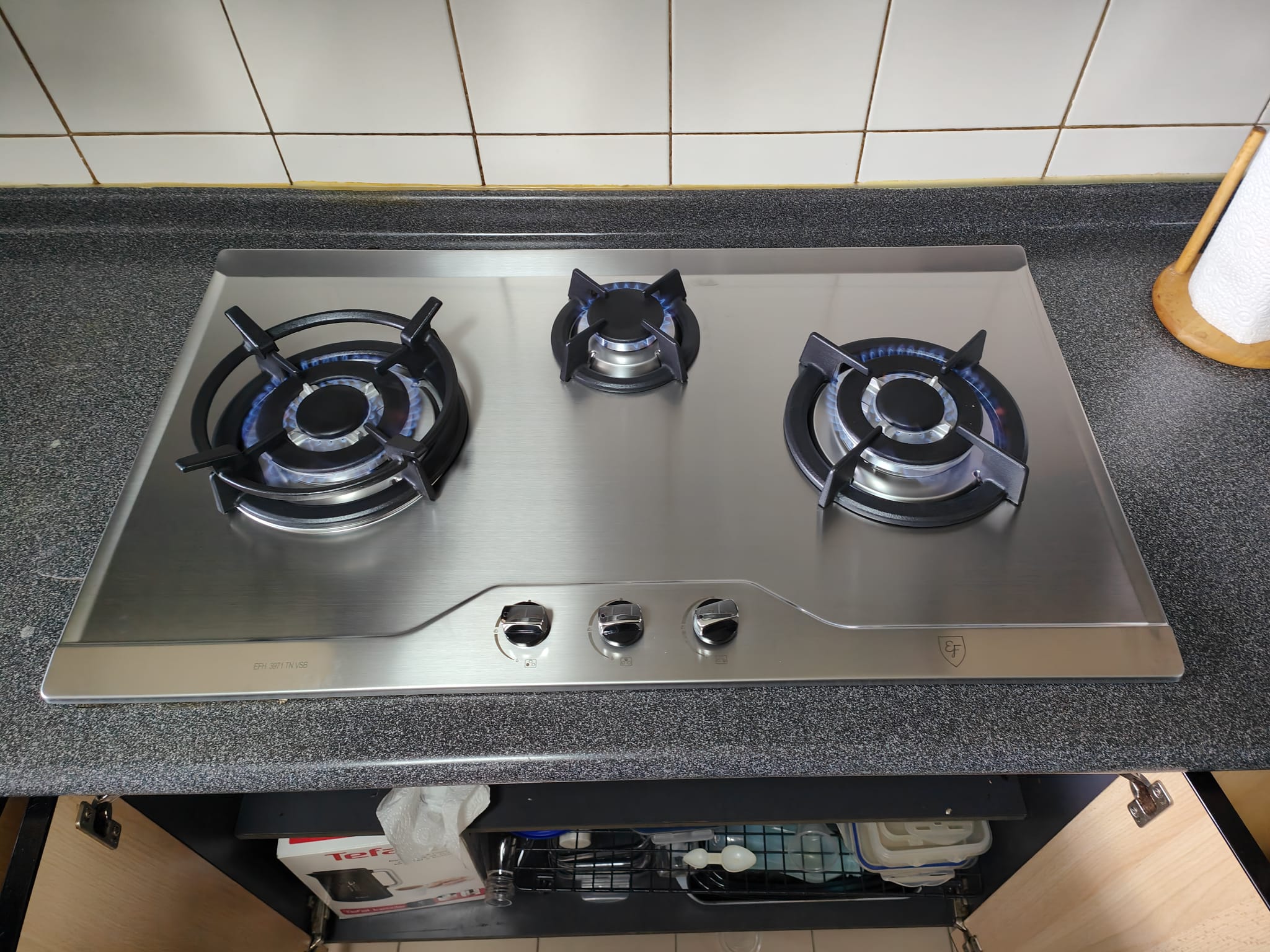 EF EFH3971TNVSB - 86cm Gas Hob 3 Burners | HobHood SG