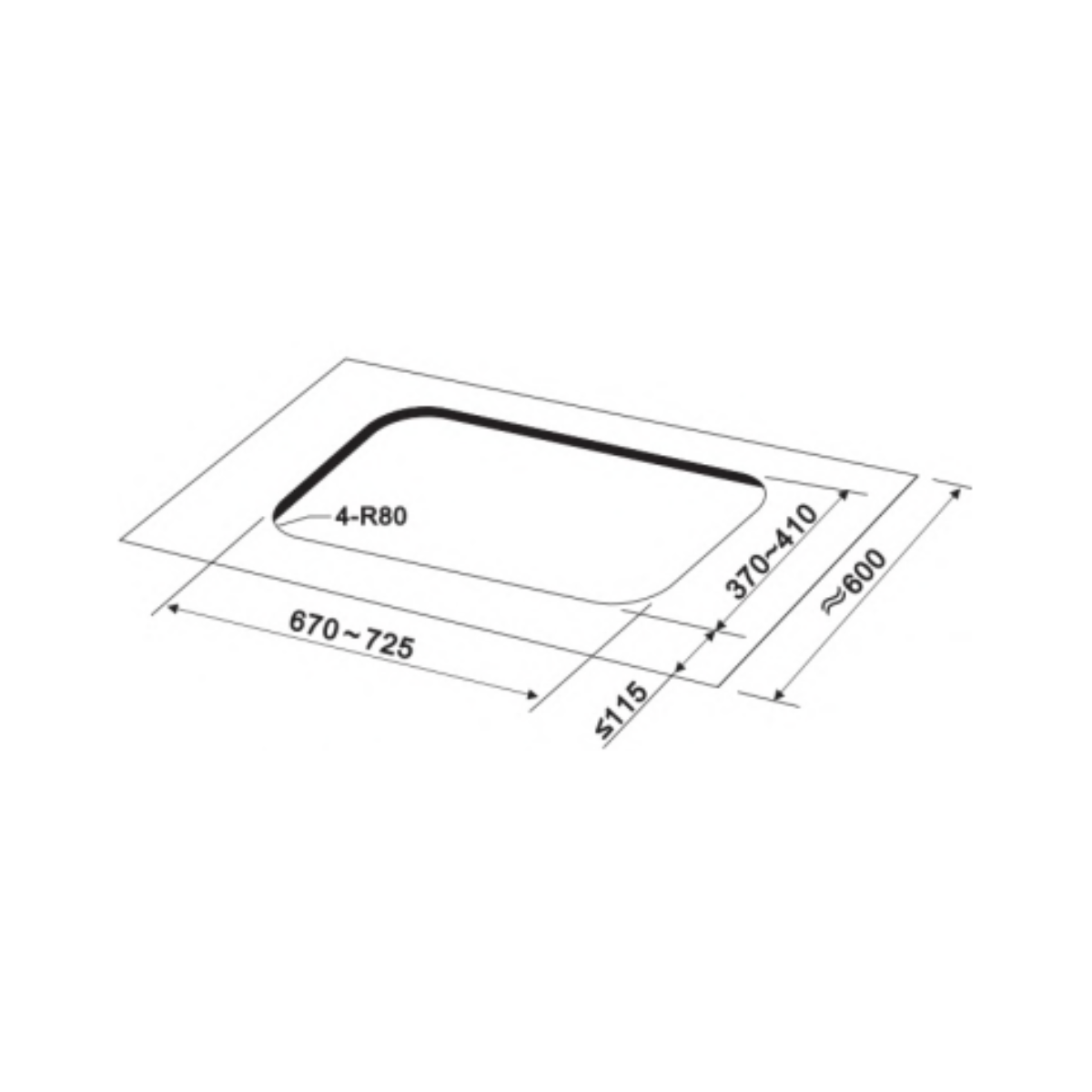 EuropAce By Otimmo EBH6281S - 76cm Tempered Glass Gas Hob 2 Burners