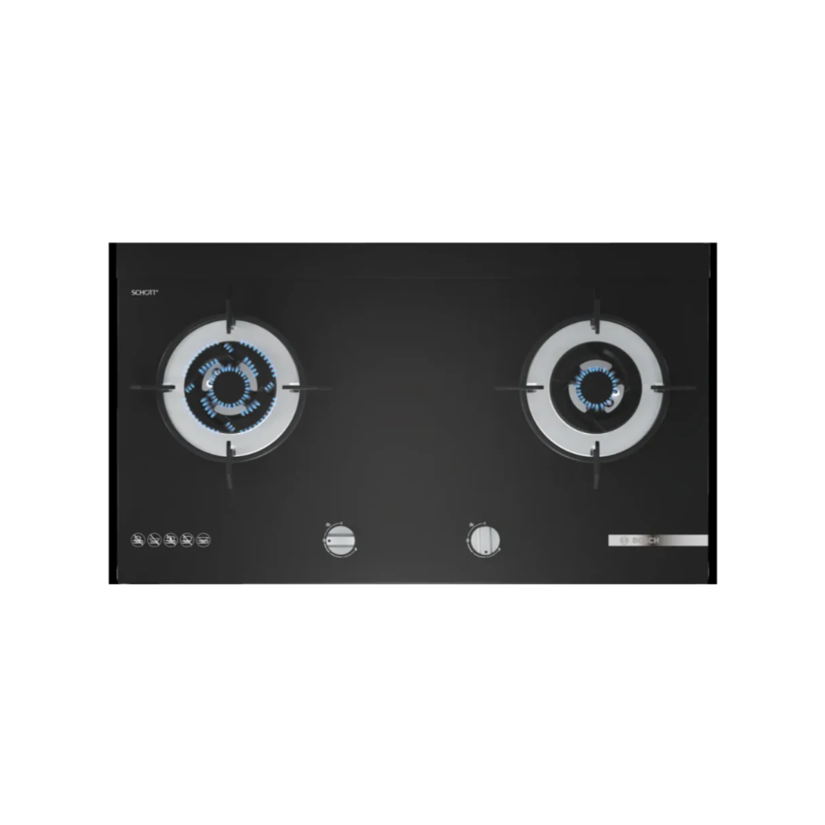 Bosch PMD82D31AF - 78cm Tempered Glass Gas Hob 2 Burners