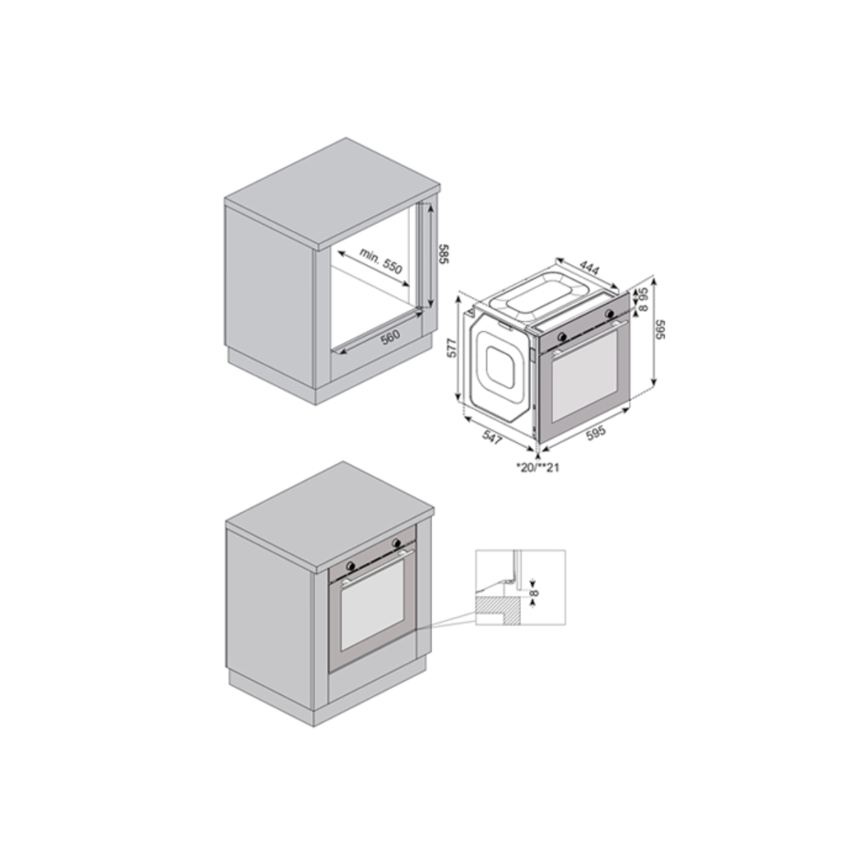 Tecno TBO 860 - 80L 6 Functions Built-In Oven