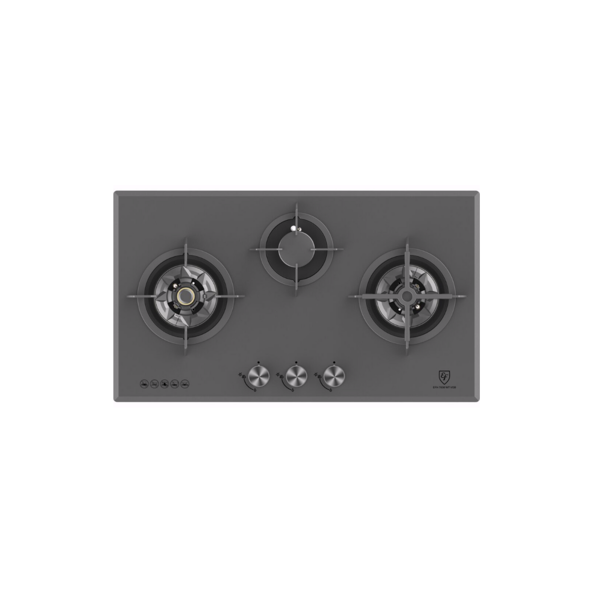 EF EFH7636WTVGB MG - 78cm Matte Series Tempered Glass Gas Hob 3 Burners