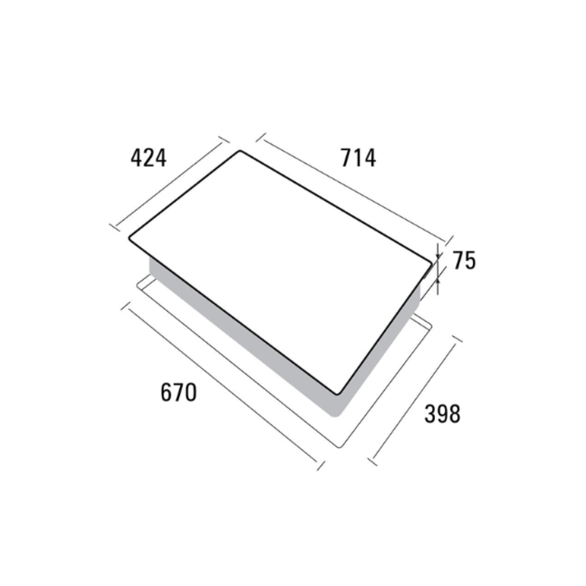 Aerogaz AZ-7348VC - 71cm Ceramic Hob 2 Burners