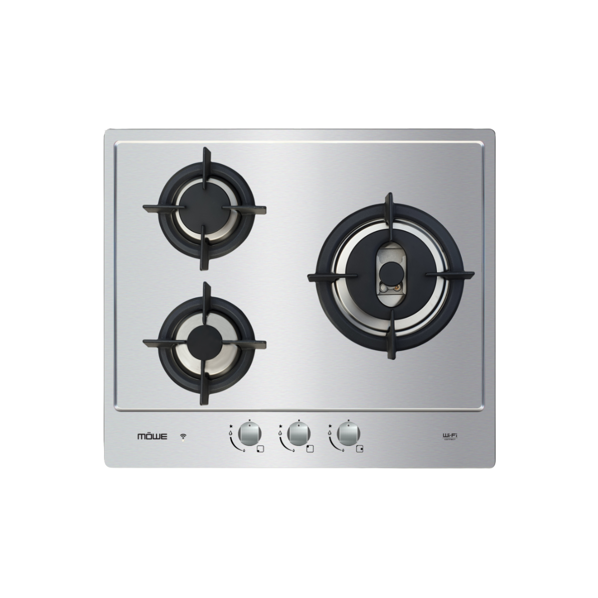 Möwe MW360S - 58cm Stainless Steel Gas Hob 3 Burners