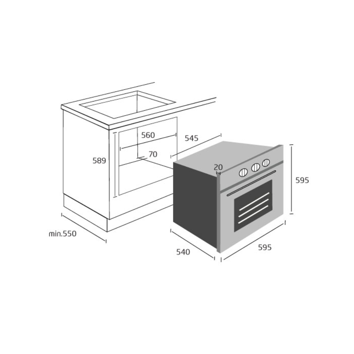 Aerogaz AZ-3203S - 56L 8 Functions Built-In Oven