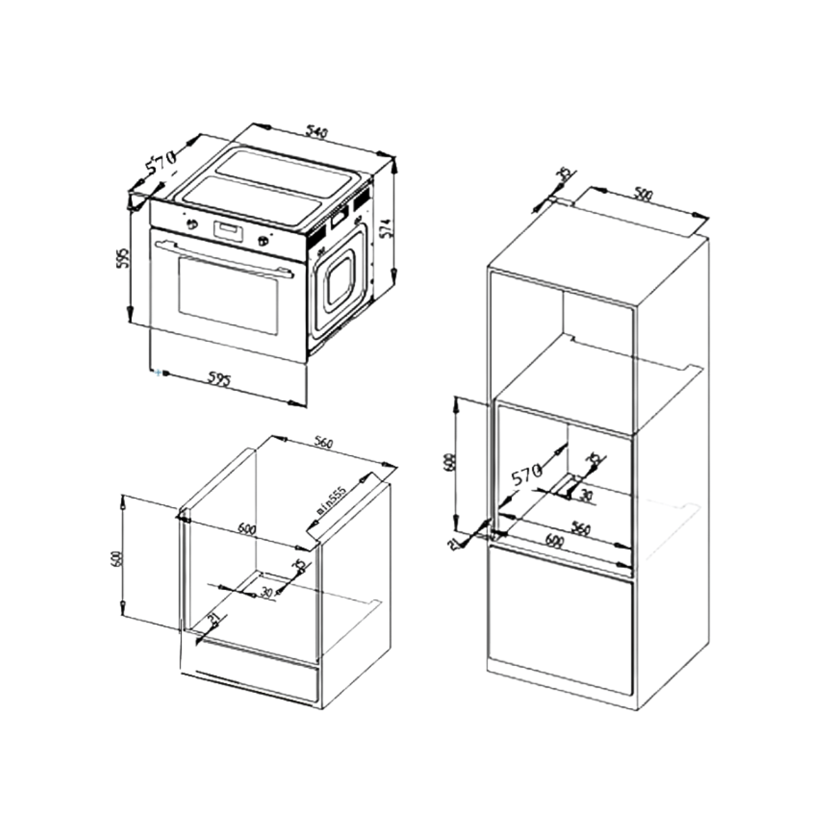 Valenti VO6551G - 65L 6 Functions Built-In Oven