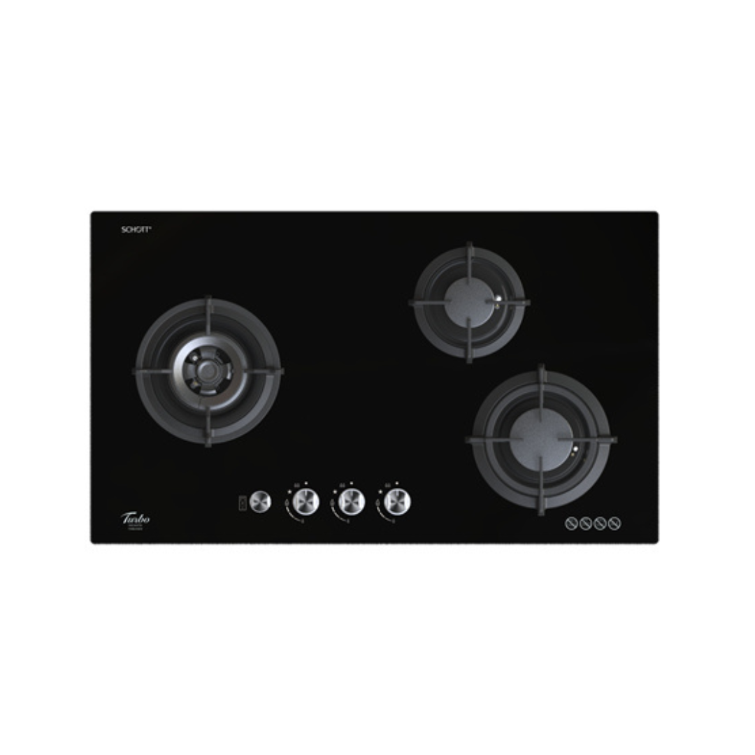 Turbo T883GV - 88cm Built-In Glass Gas Hob 3 Burners