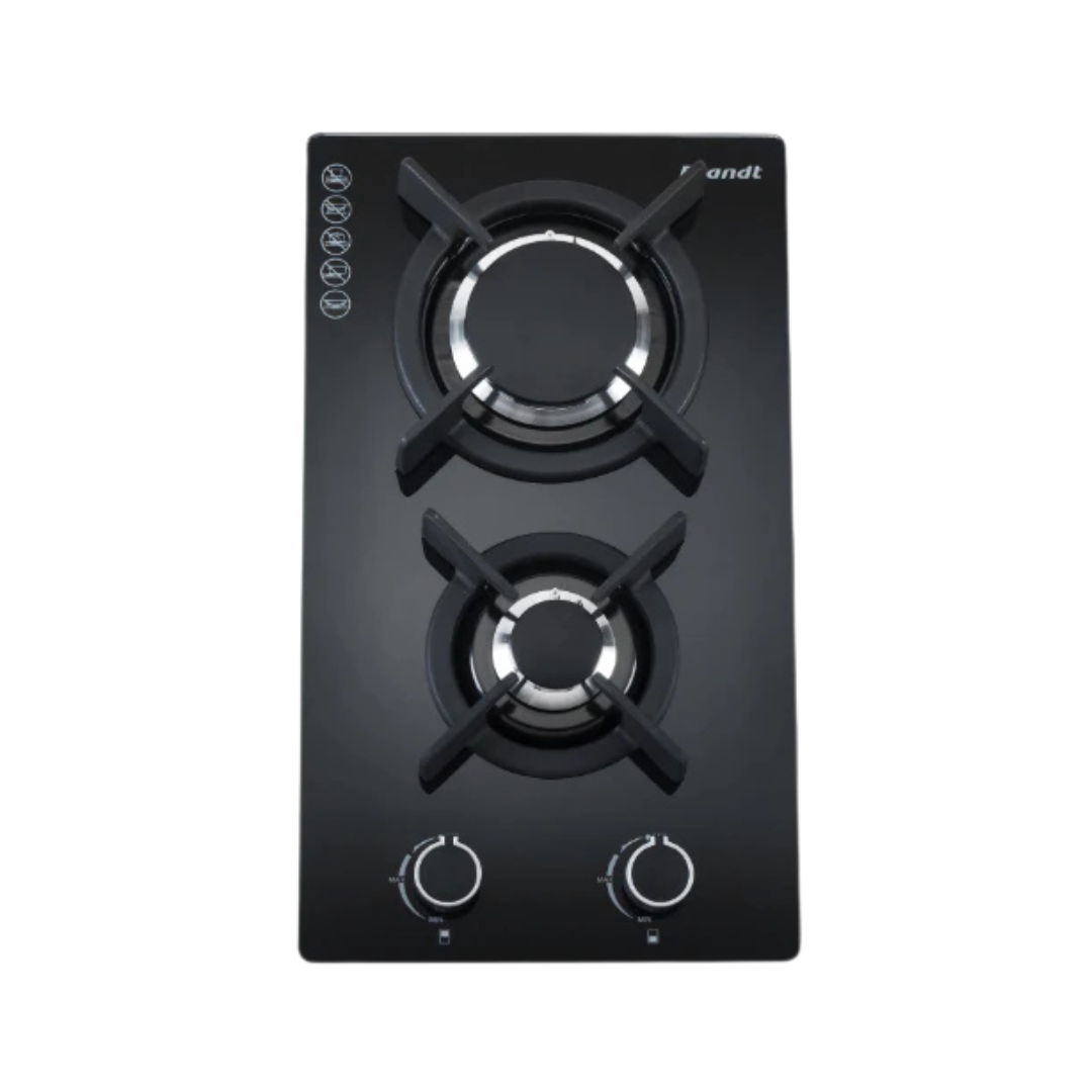 Brandt TG1432B - 30cm Domino Glass Gas Hob 2 Burners