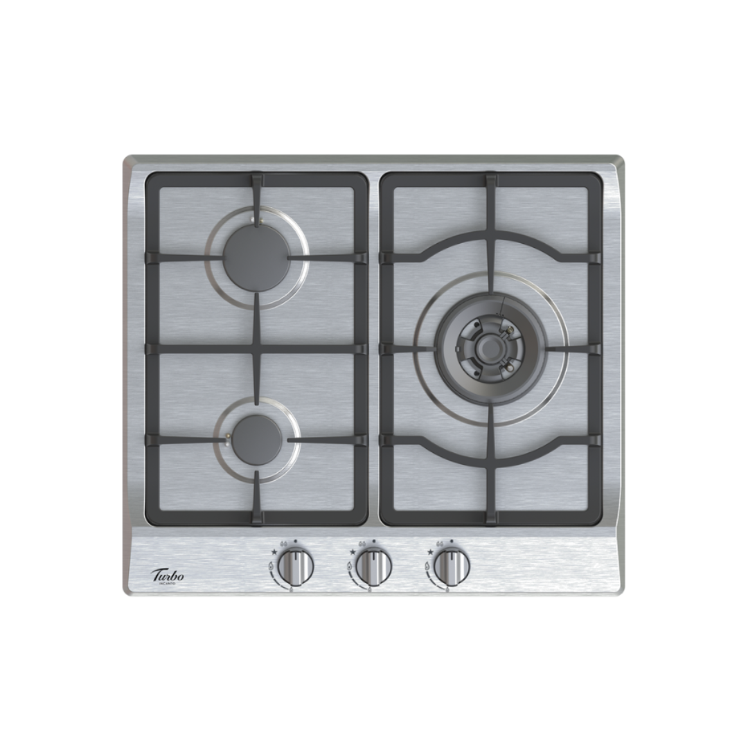 Turbo T6603SSV - 58cm Built-In Stainless Steel Gas Hob 3 Burners