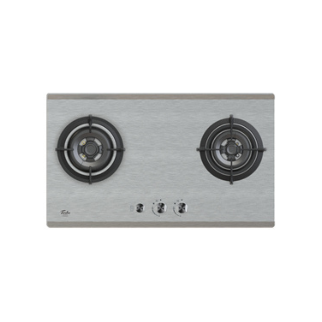 Turbo T762SSV - 76cm Built-In Stainless Steel Gas Hob 2 Burners