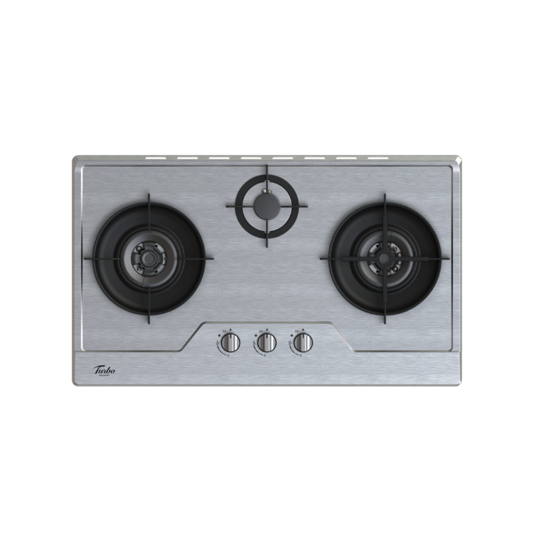Turbo TC333SS - 86cm Built-In Stainless Steel Gas Hob 3 Burners