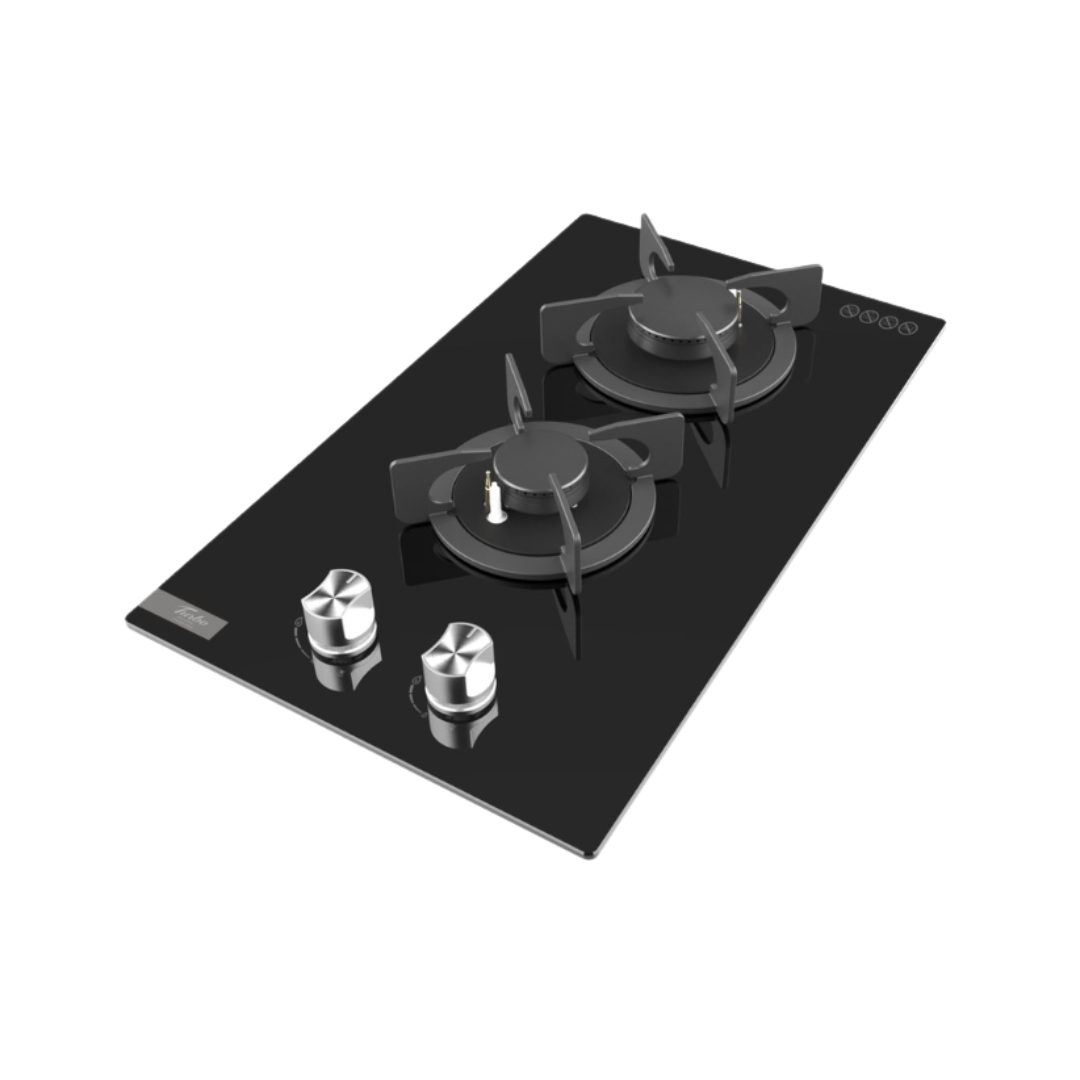 Turbo T6602GV - 31cm Built-In Glass Gas Hob 2 Burners