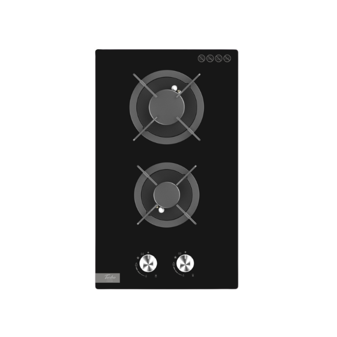Turbo T6602GV - 31cm Built-In Glass Gas Hob 2 Burners