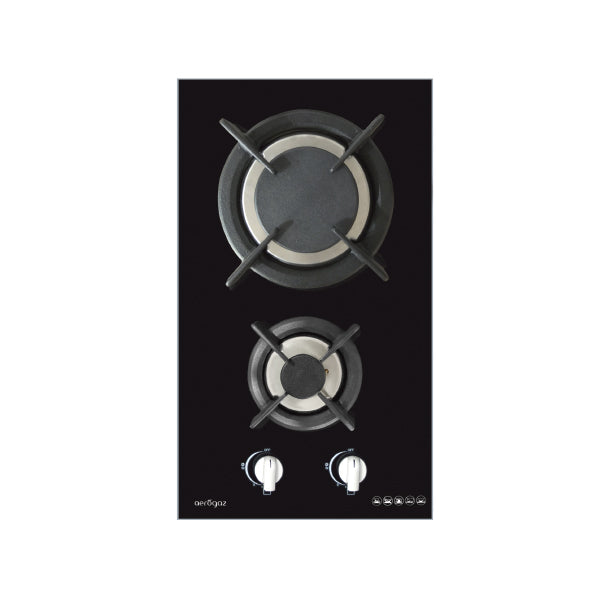 Aerogaz AZ-262F - 30cm Tempered Glass Hob 2 Burners