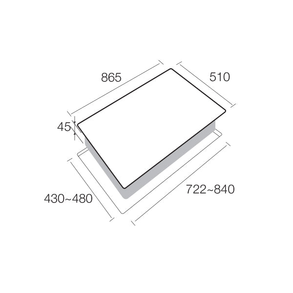 Aerogaz AZ-333F - 90cm Tempered Glass Hob 3 Burners