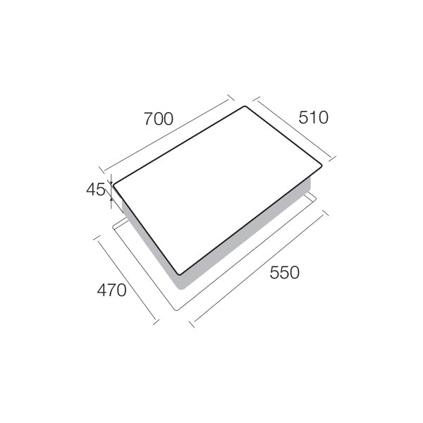 Aerogaz AZ-373F - 70cm Tempered Glass Hob 3 Burners