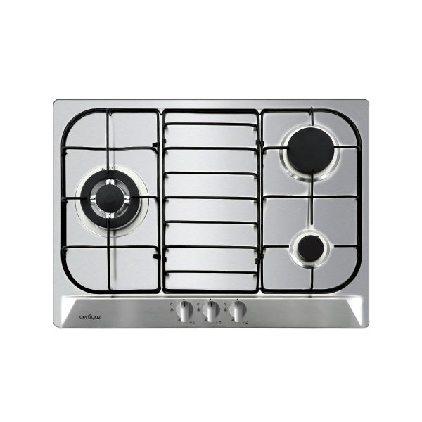 Aerogaz AZ-373SF - 70cm Stainless Steel Hob 3 Burners