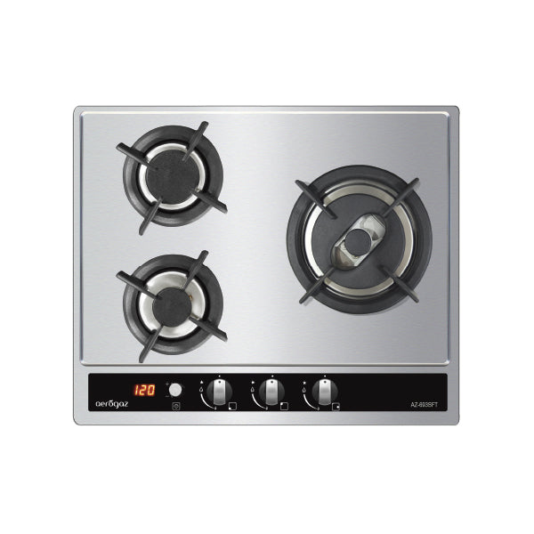 Aerogaz AZ-693SFT - 60cm Stainless Steel Hob 3 Burners