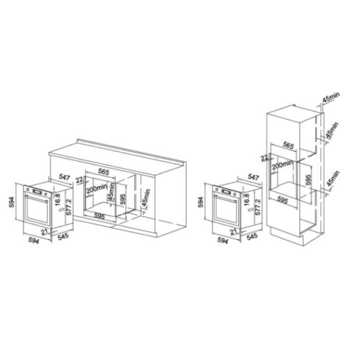 Tecno TBO 7311 - 73L 11 Functions Built-In Oven