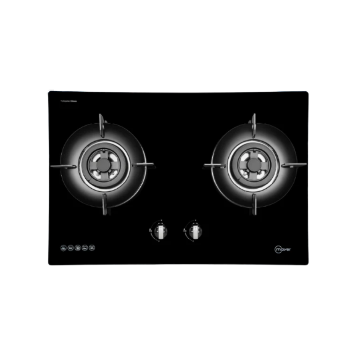 Mayer MMGH7502HI - 75cm Tempered Glass Gas Hob 2 Burners