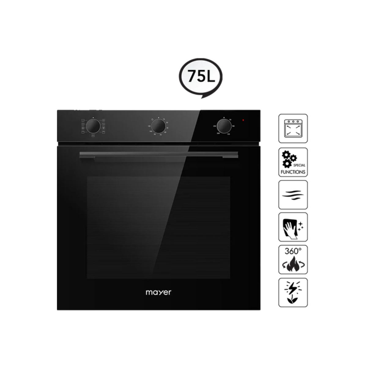 Mayer MMDO8R - 75L 8 Functions Built-In Oven
