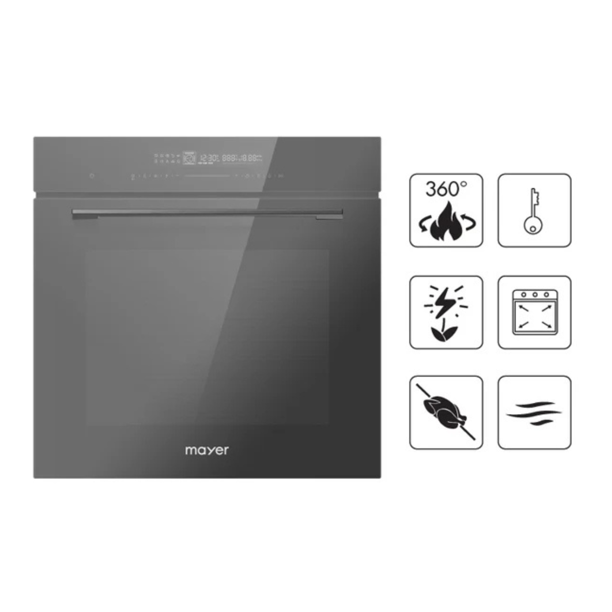 Mayer MMDO15P - 75L 13 Functions Built-In Pyroltic Oven