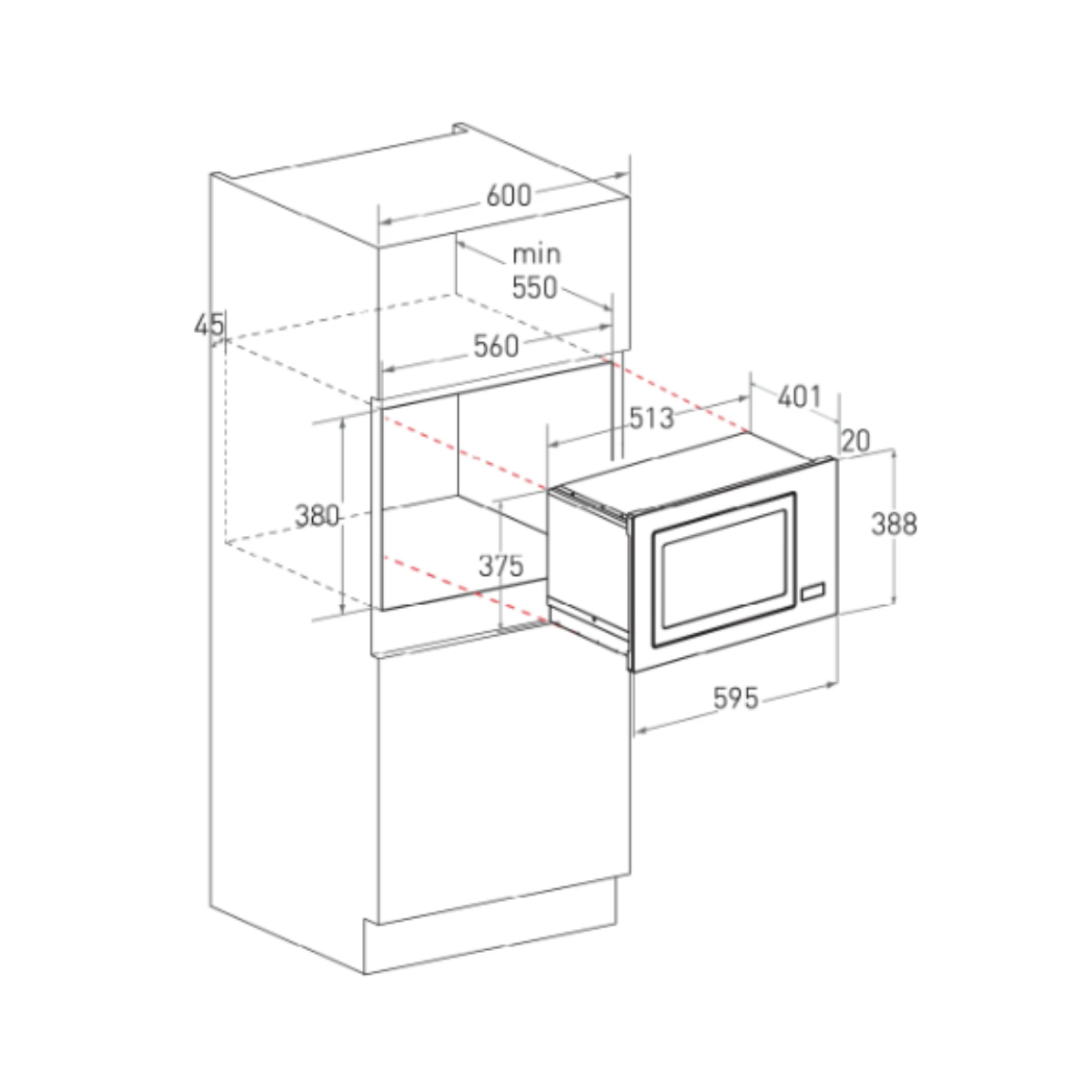 Mayer MMWG30B - 25L 8 Functions Built-In Mircrowave with Grill