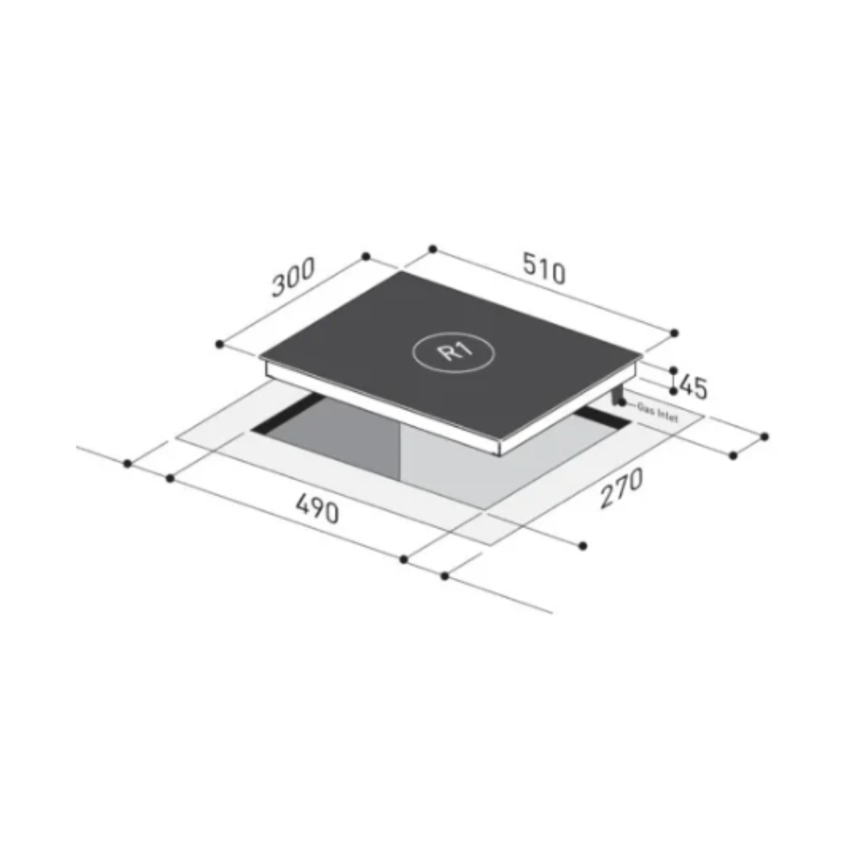 Mayer MMGH310 - 30cm Domino Hob 1 Burner