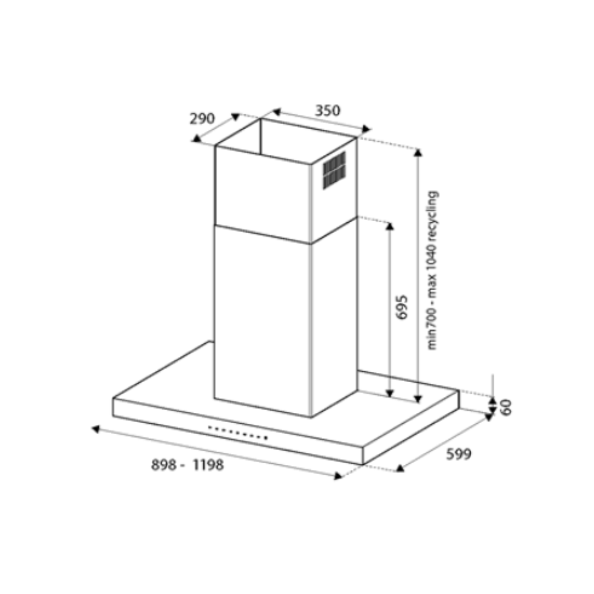 Bertazzoni KT120PRO1XA - 120cm Chimney Hood