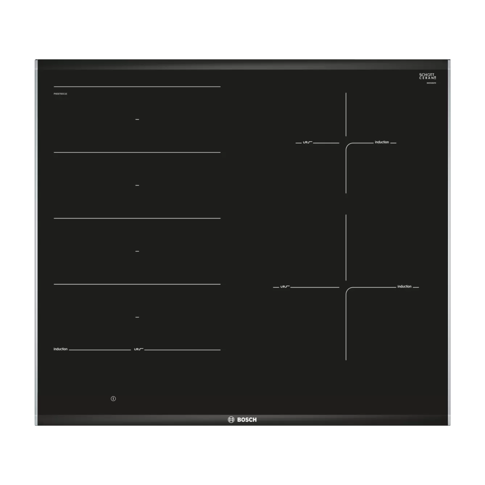 BOSCH PXE675DC1E - 60cm Induction Hob 4 Cooking Zone