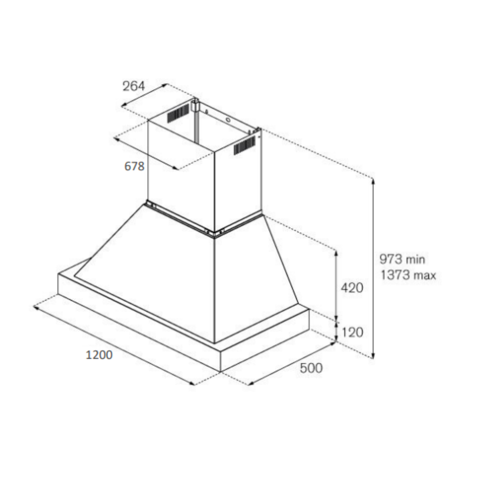 Bertazzoni K120HERTX+KC48HERTAV - 120cm Stainless Steel Wall Mounted Hood