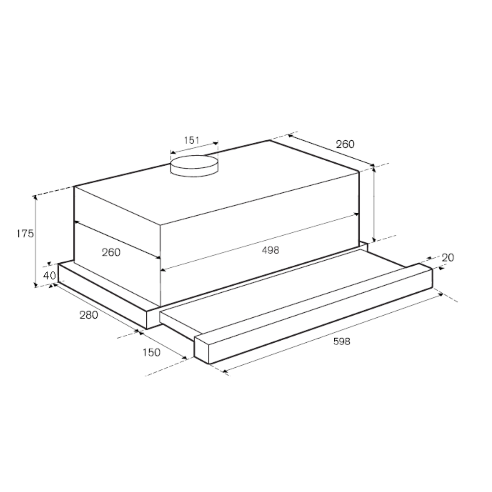 Bertazzoni K60TELXA - 60cm Stainless Steel Telescopic Hood