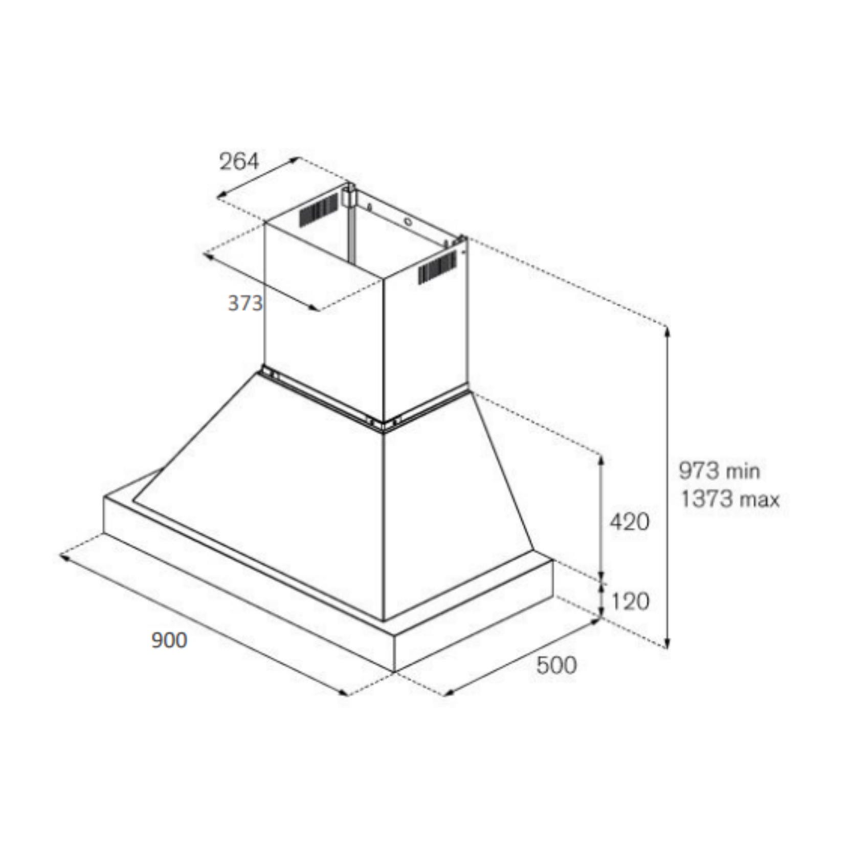 Bertazzoni K90HERTX+KC36HERTAV - 90cm Stainless Steel Wall Mounted Hood