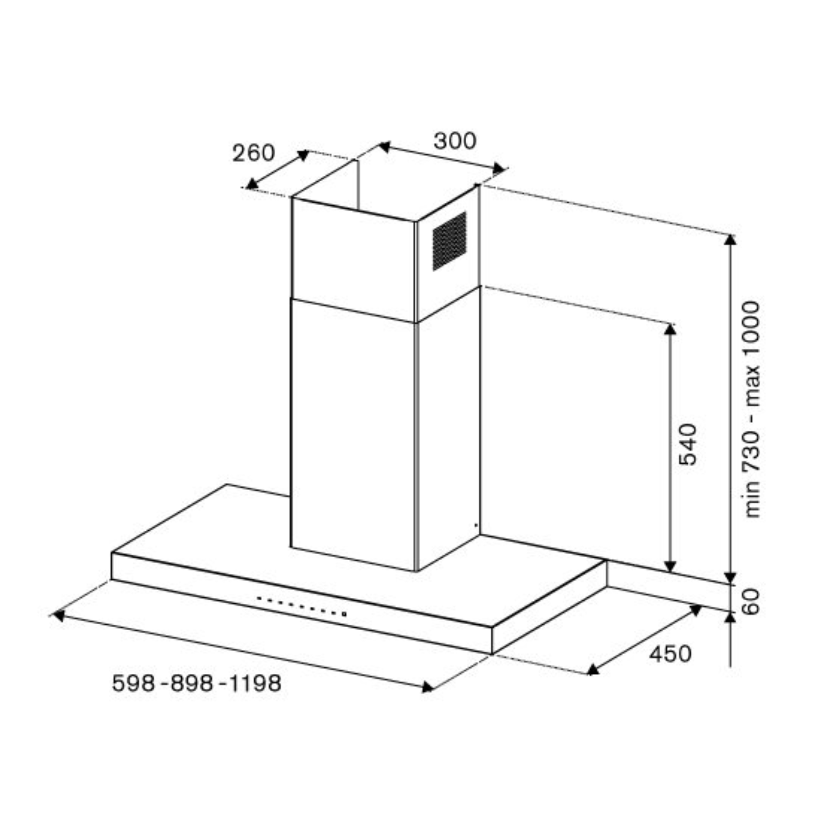 Bertazzoni KT90P1A XT - 90cm Stainless Steel Wall Mounted Hood