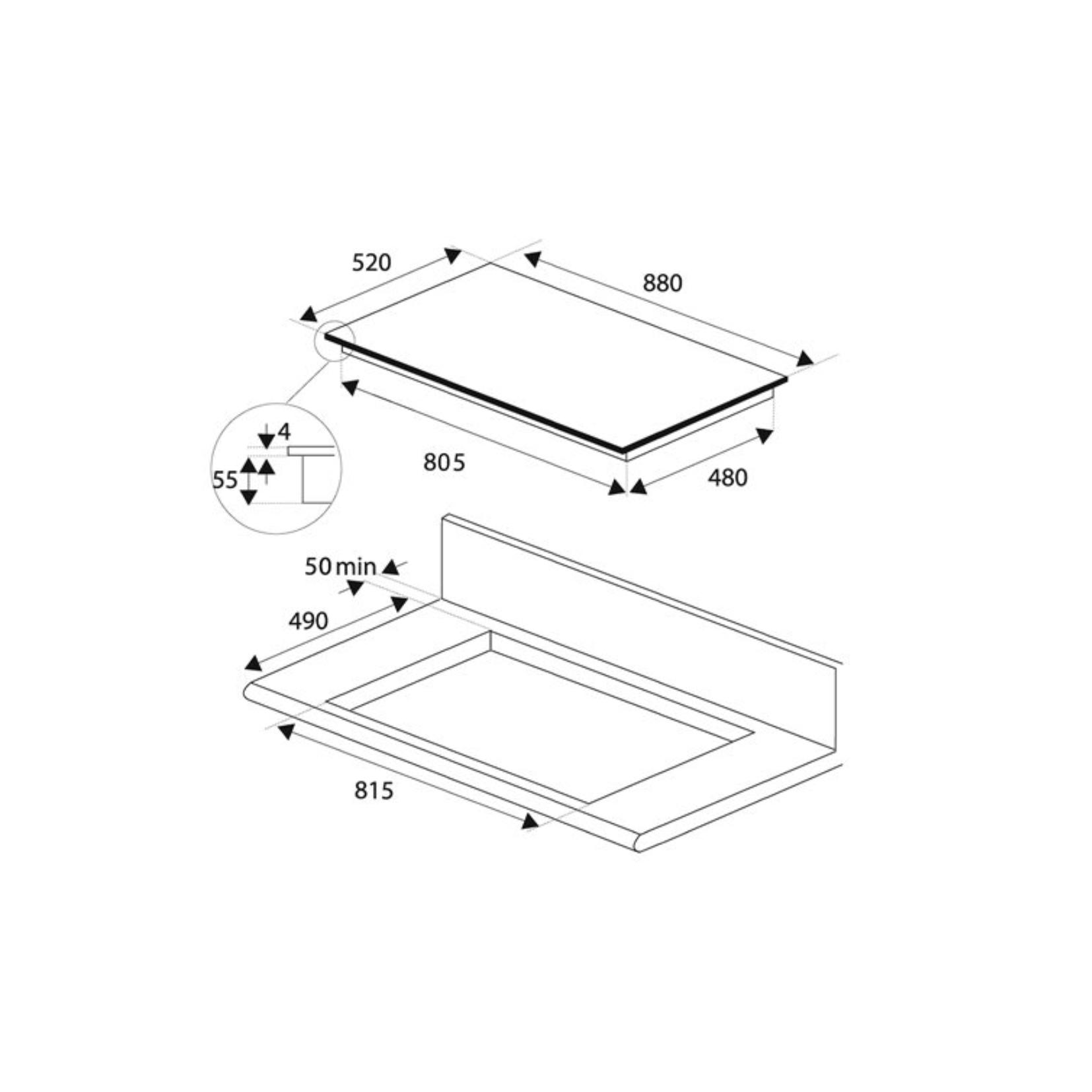 Bertazzoni P885IC2G5NE - 88cm Tempered Glass Induction Hob 5 Burners