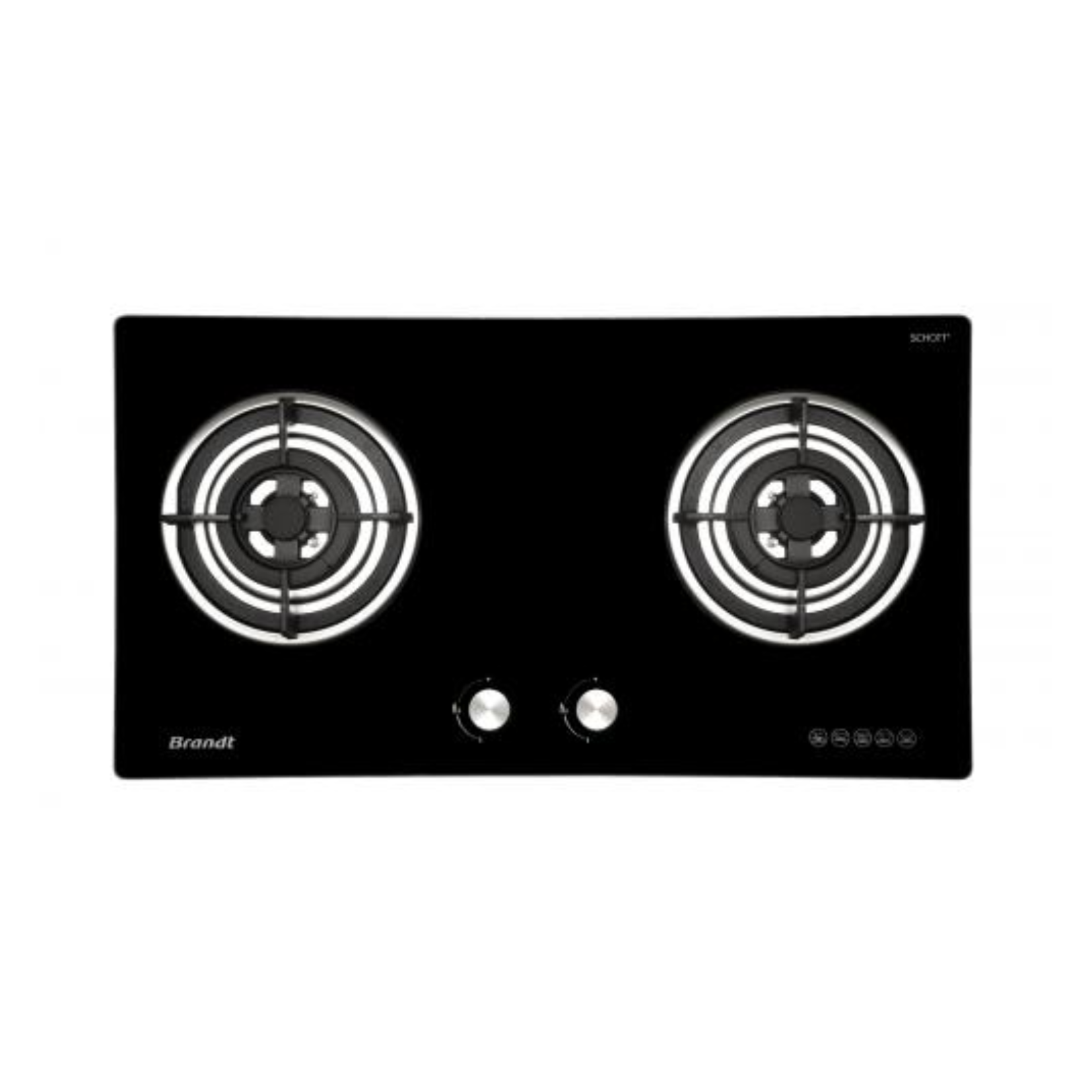 Brandt TG2282BBL - 80cm Glass Gas Hob 2 Burners