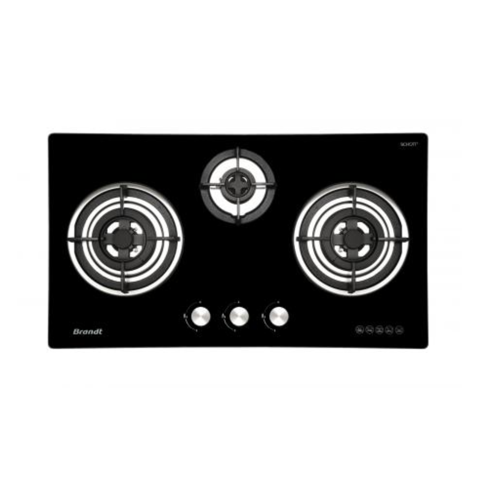 Brandt TG2283BBL - 80cm Glass Gas Hob 3 Burners