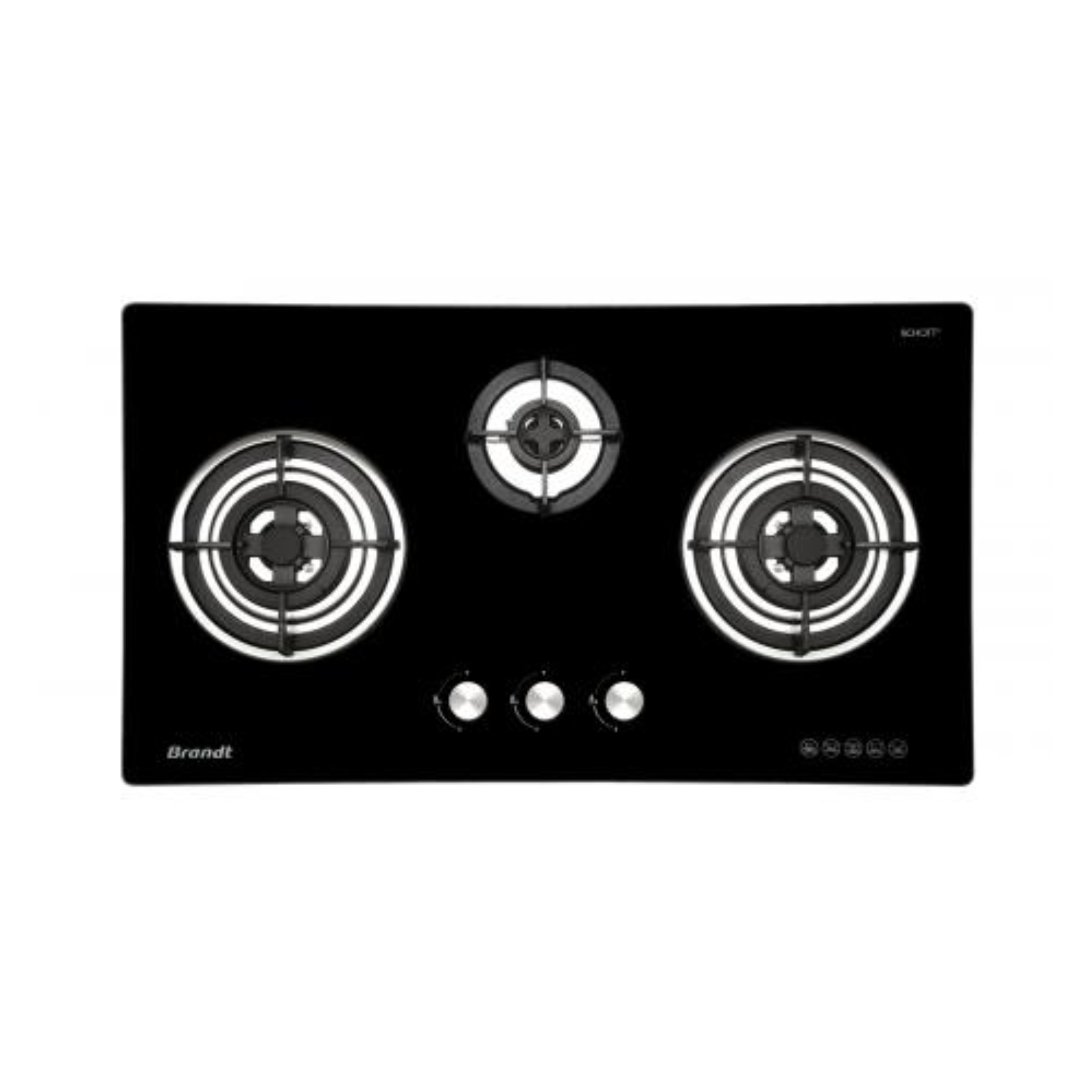 Brandt TG2293BBL - 90cm Glass Gas Hob 3 Burners