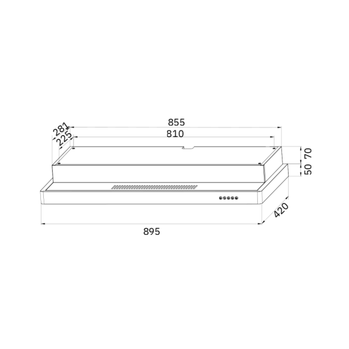 Elba EBCH 202/90T SS - 90cm Slimline Hood