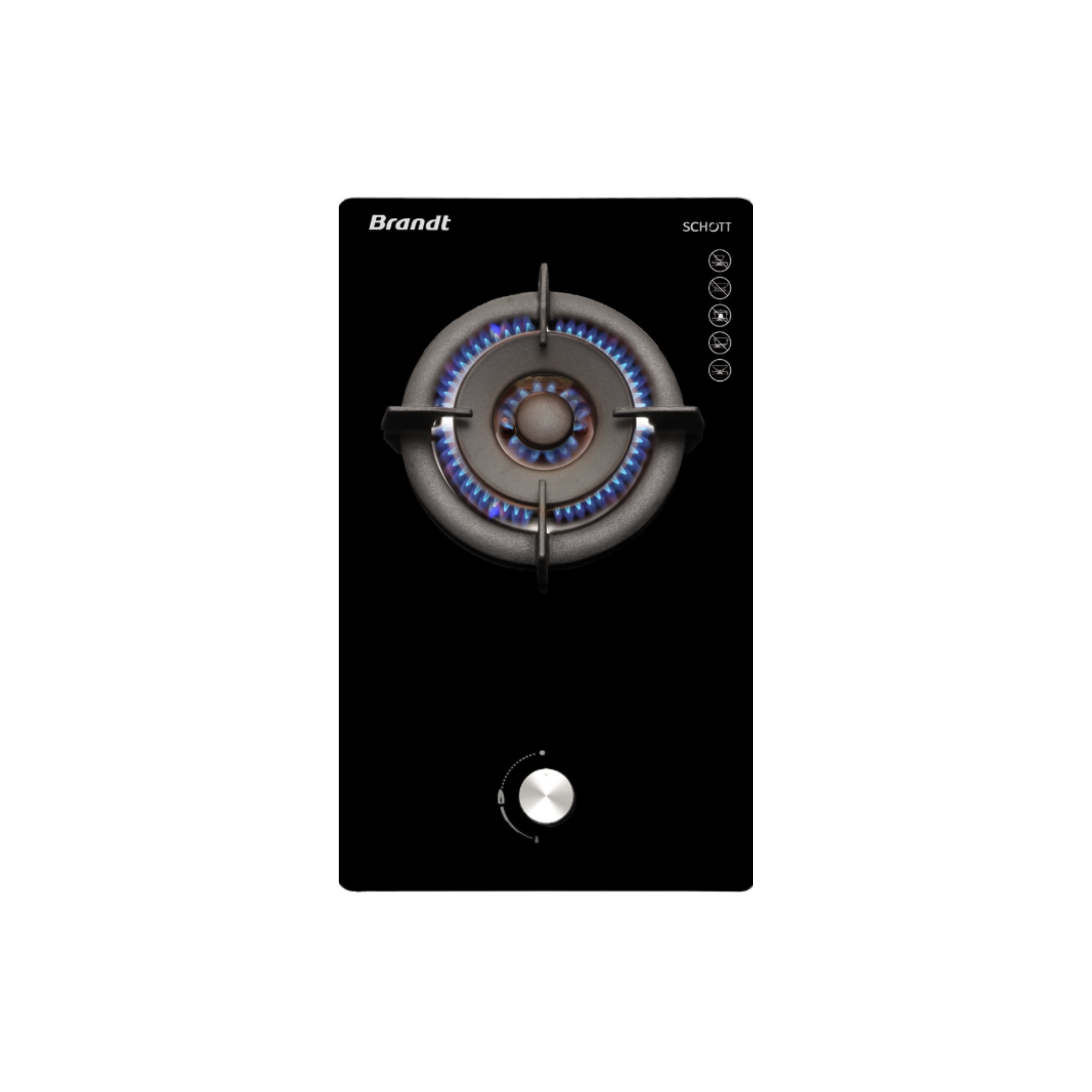 Brandt TG2231 - 30cm Tempered Glass Gas Hob 1 Burner