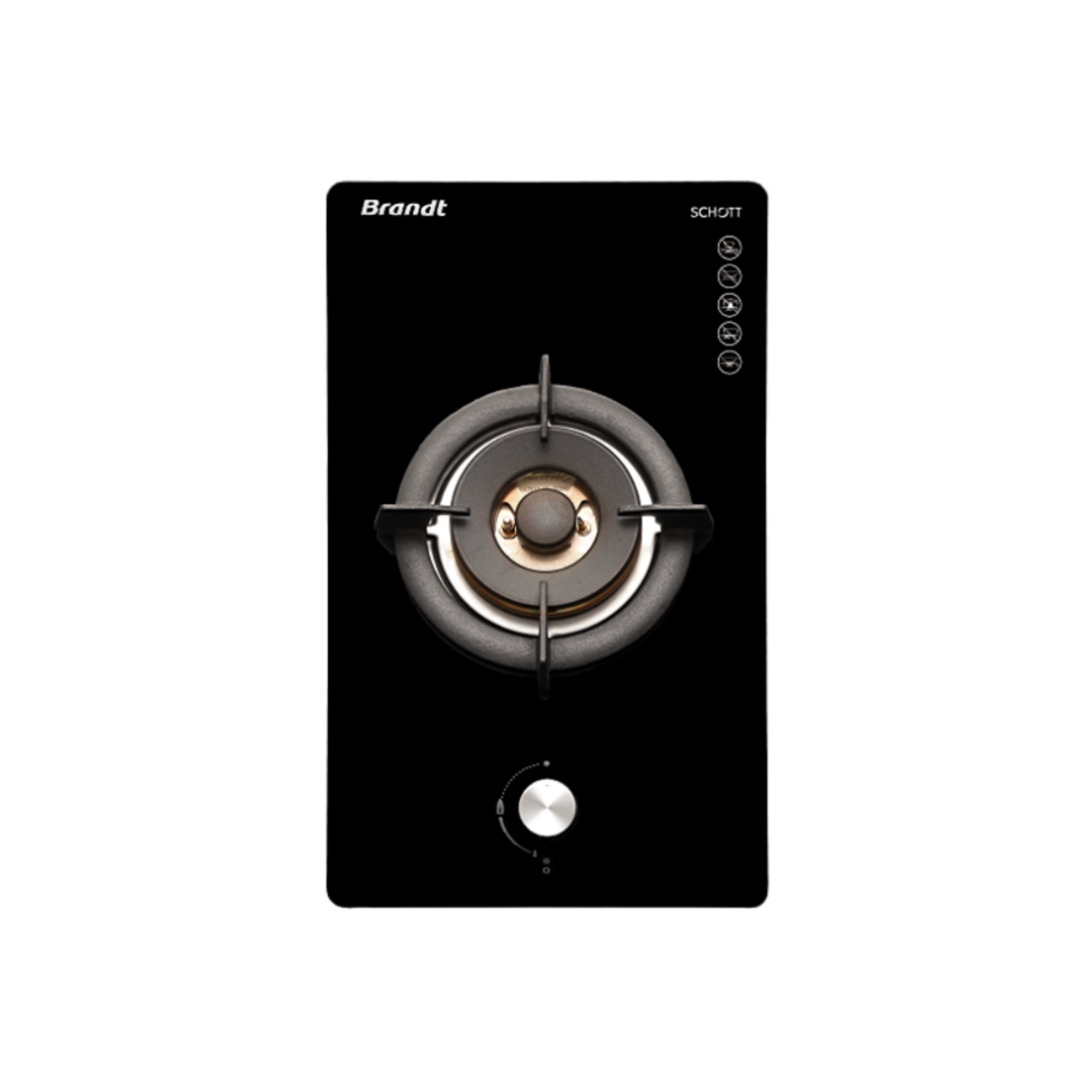 Brandt TG2431 - 30cm Tempered Glass Gas Hob 1 Burners