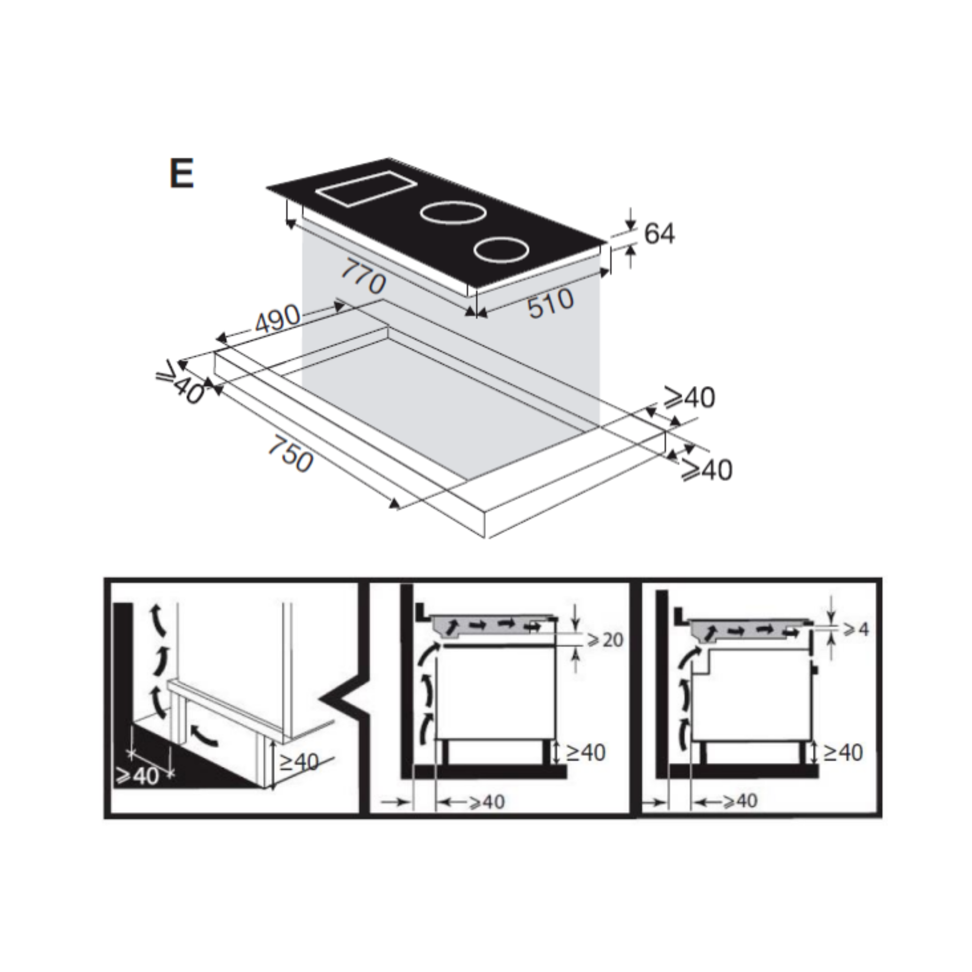 Brandt BPI184HUB - 80cm Induction Hob 4 Burners