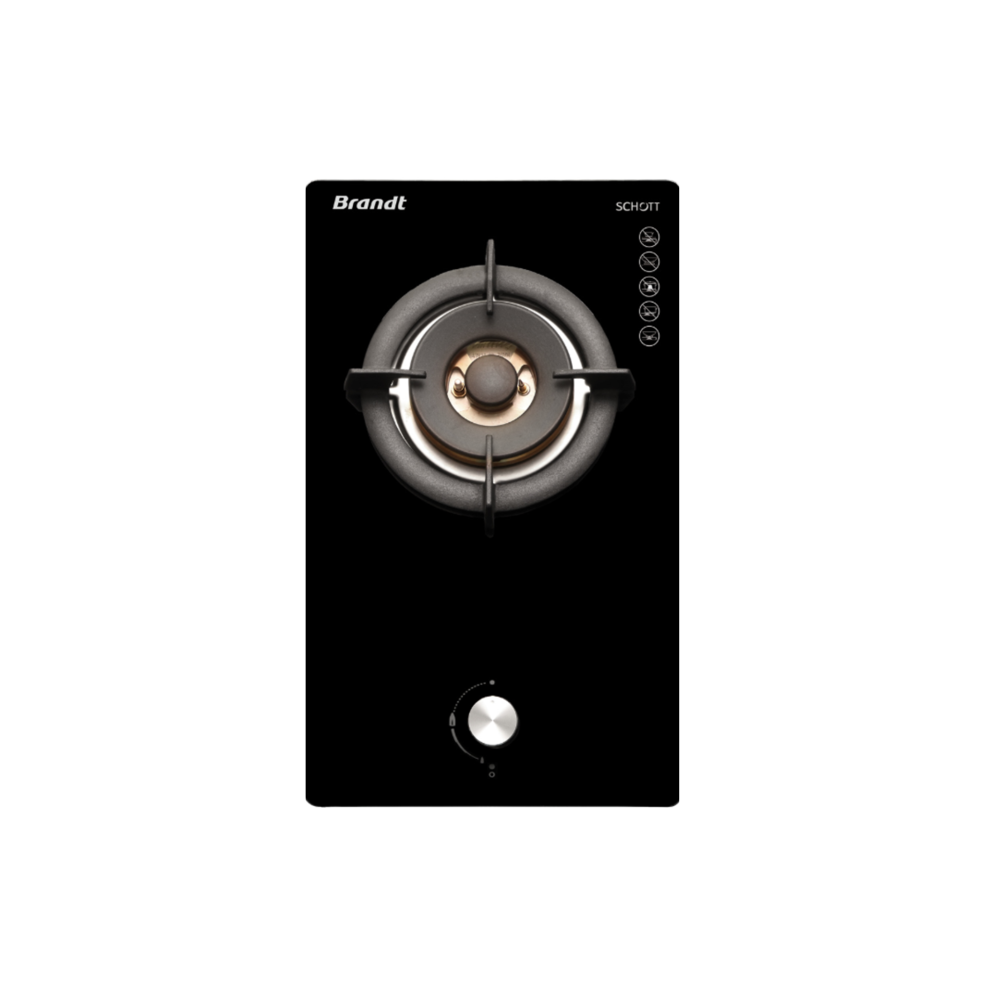 Brandt TG2231 - 30cm Tempered Glass Gas Hob 1 Burner