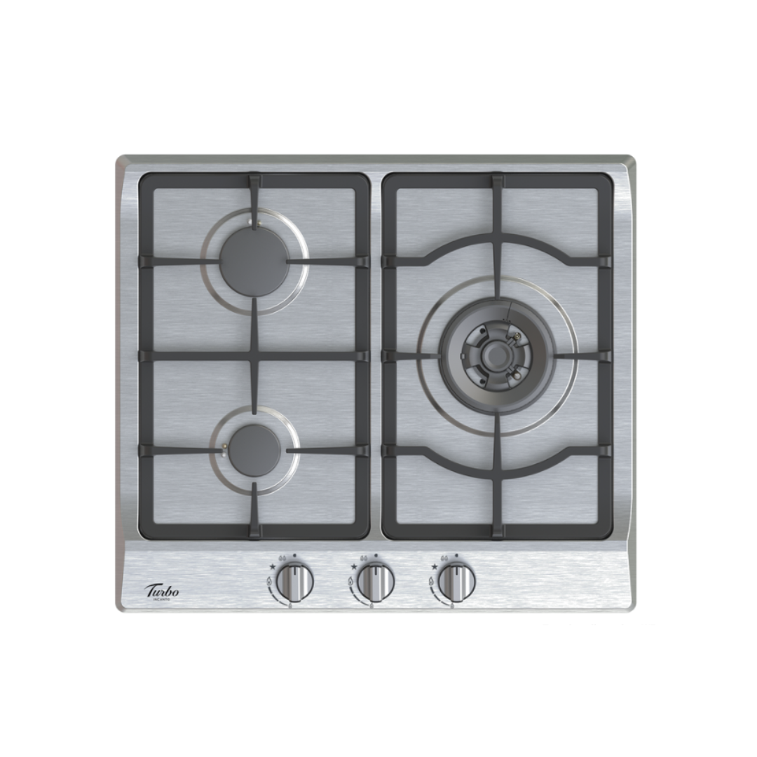 Turbo T6603GV - 58cm Bulit-In Glass Gas Hob 3 Burners