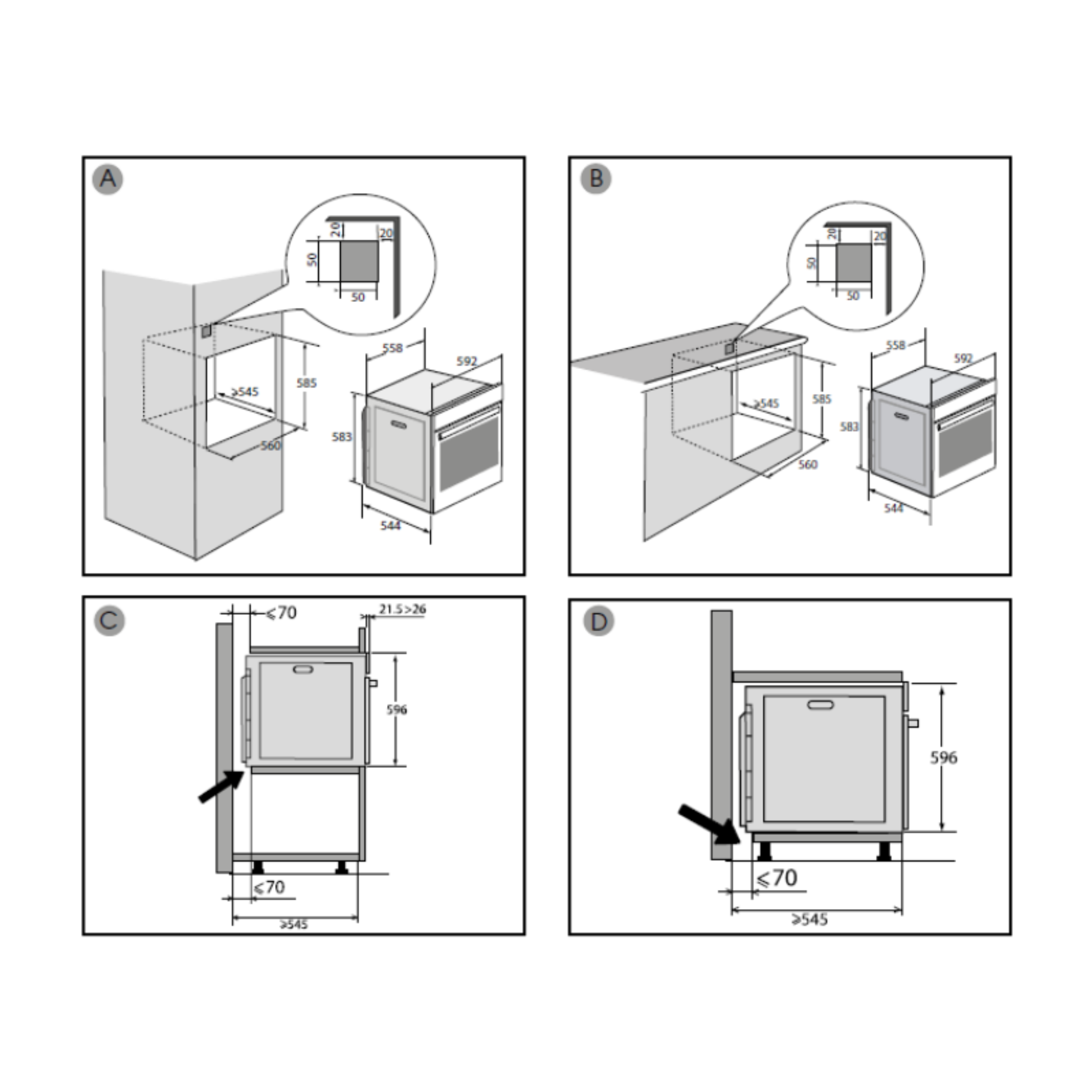 Brandt BOH7534LX - 73L 5 Functions Built-In Hydrolyse Oven
