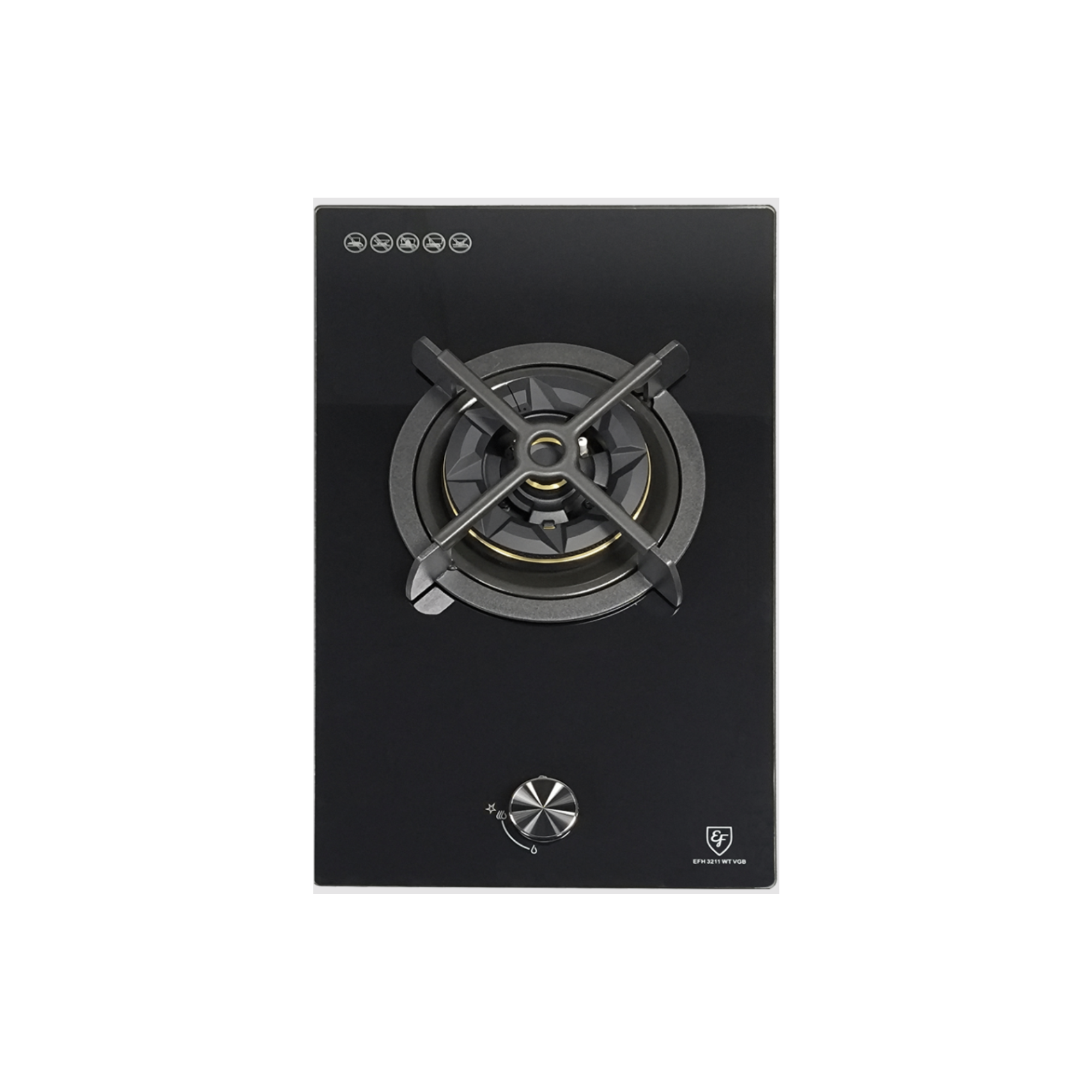 EF EFH3211WTVGB - 30cm Tempered Glass Gas Hob 1 Burner