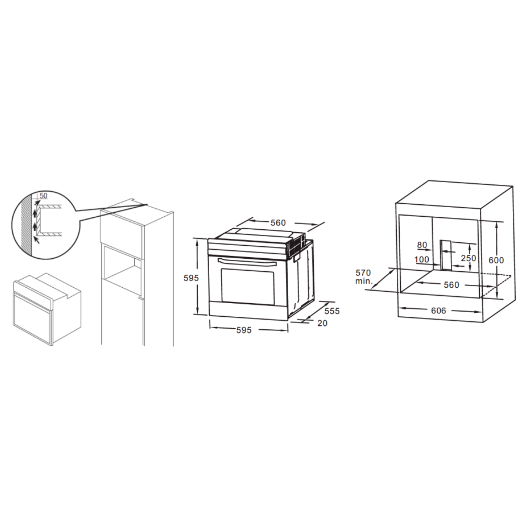 Brandt BOC8000X - 70L 9 Functions Built-In Catalytic Oven