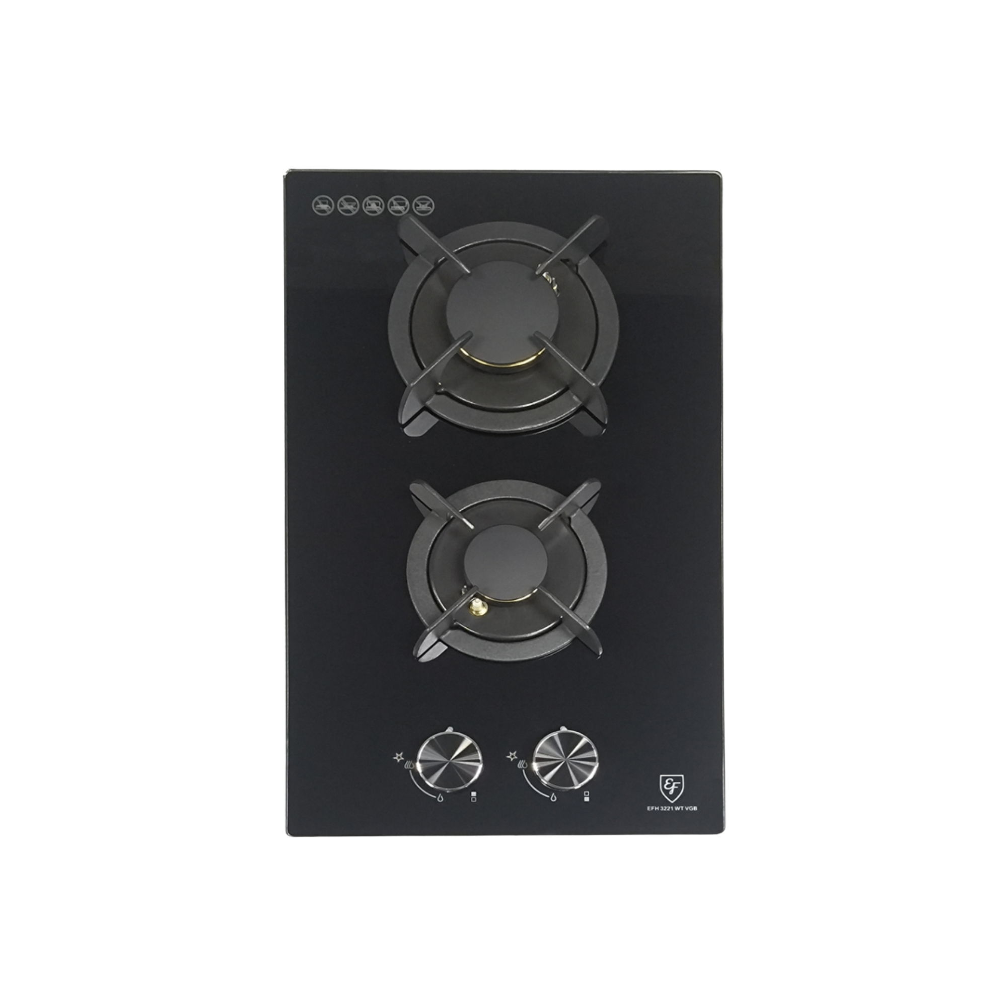 EF EFH3221WTVGB - 30cm Tempered Glass Gas Hob 2 Burners