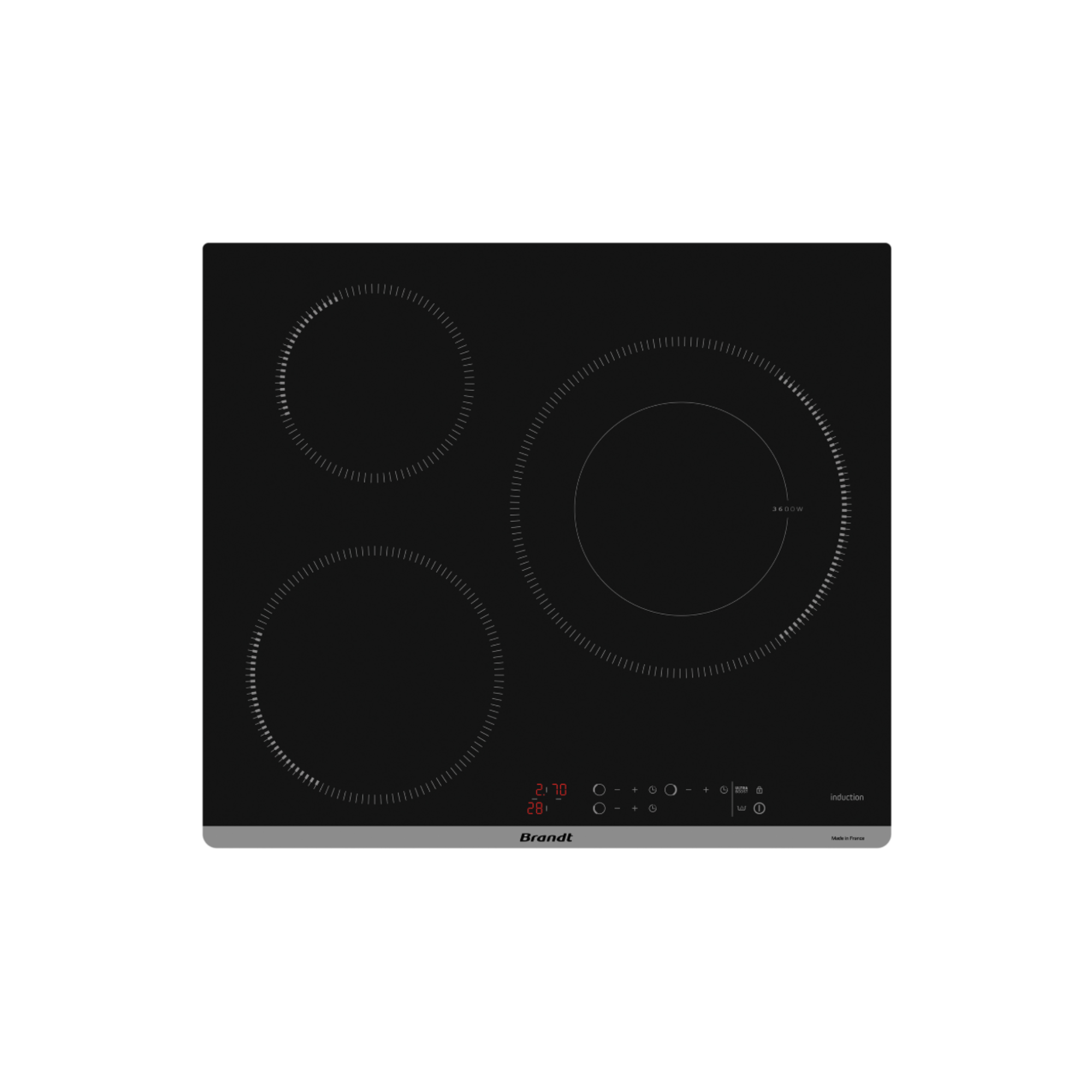Brandt BPI1638KB - 58cm Induction Hob 3 Burners