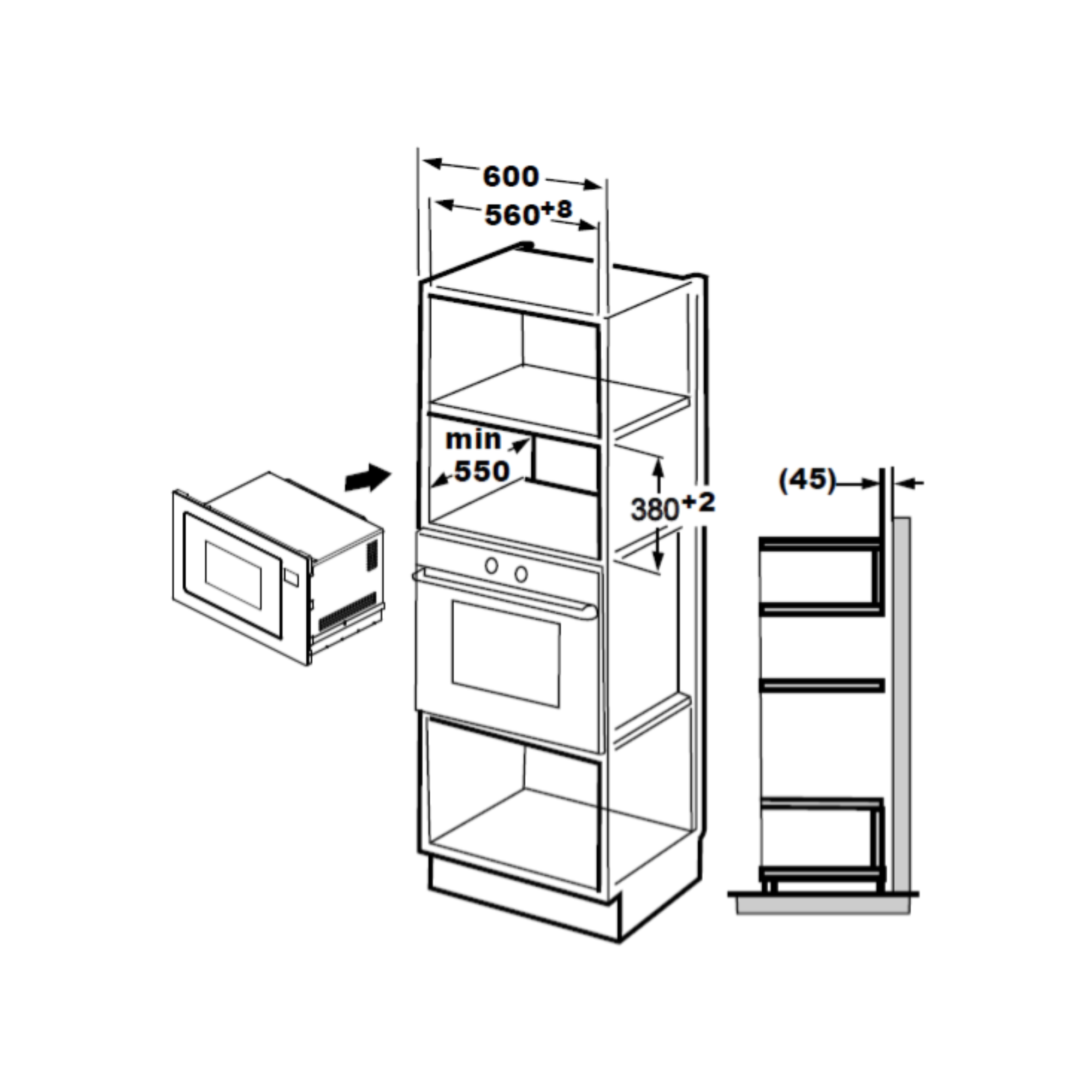 EF EFBM2591M - 25L 4 Functions Built-In Microwave with Grill